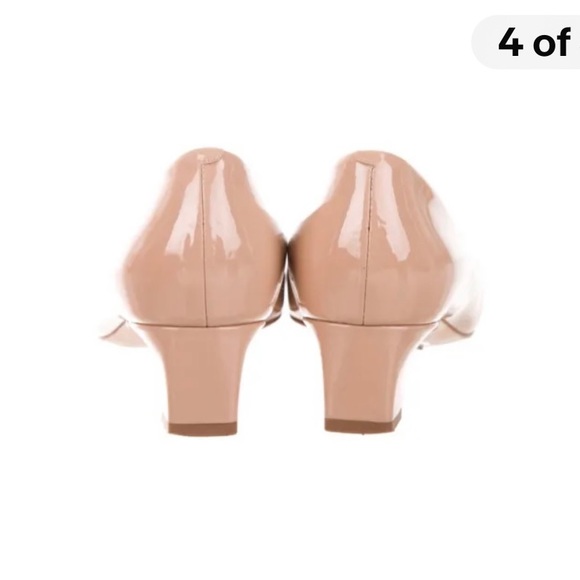 TORY BURCH PATENT LEATHER RALEIGH PUMPS SIZE9 Beige - Picture 4 of 5